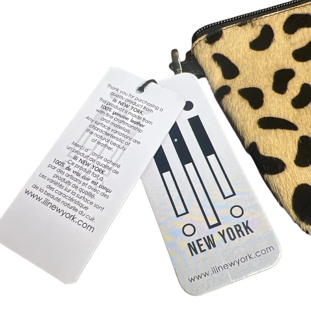 ili New York Chic Leopard Print Wristlet with RFID Card Holder, NWT